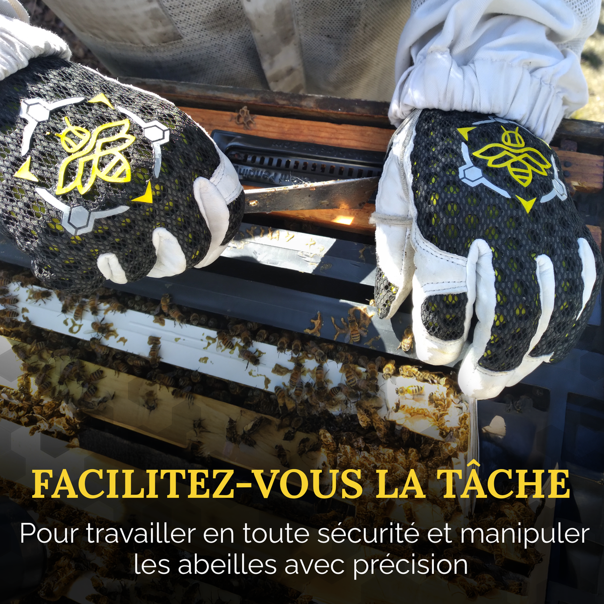Gants d'apiculture Apis Tactical PRO blancs