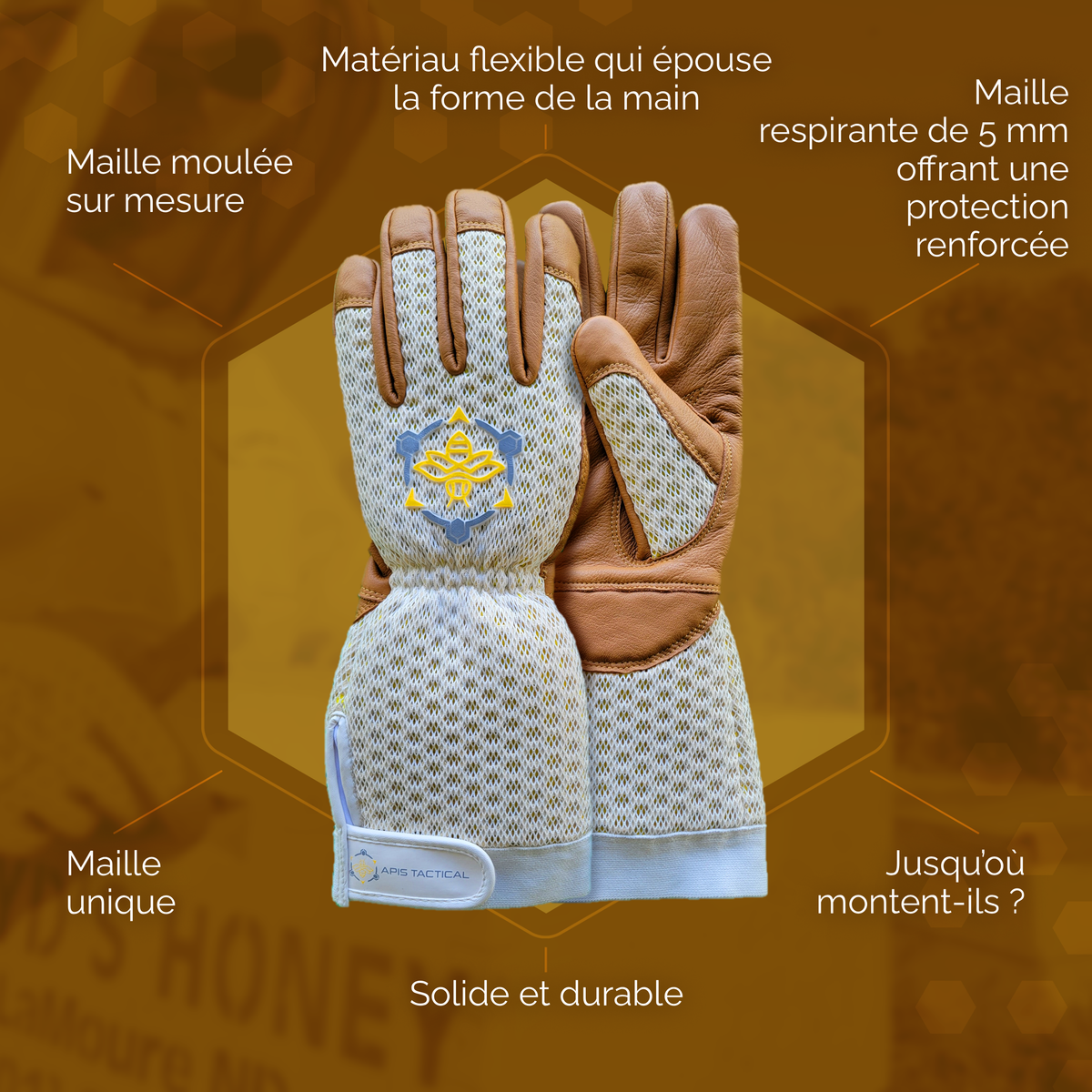 Gants d'apiculture robustes Apis Tactical