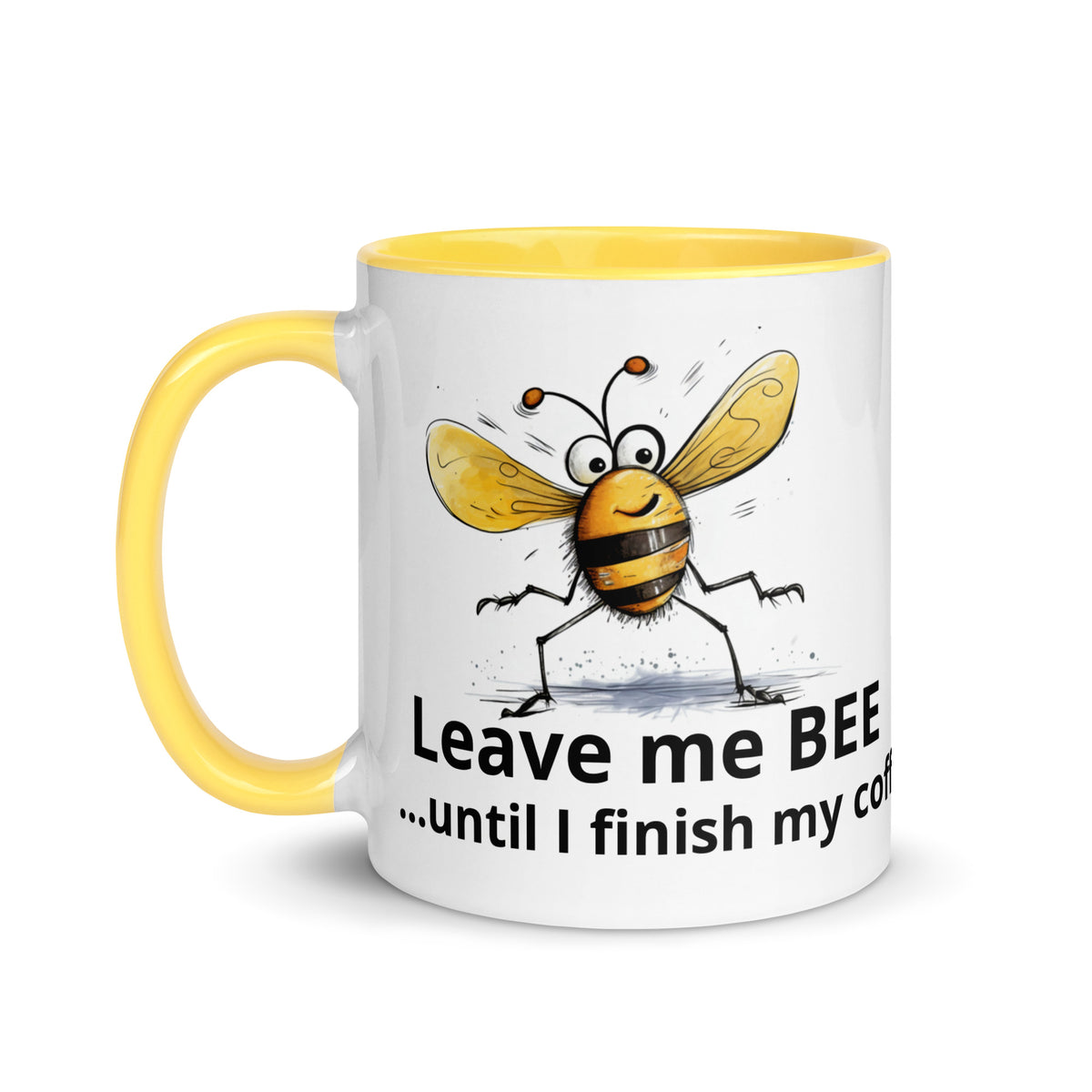 Mug « Laisse-moi BEE » avec intérieur jaune