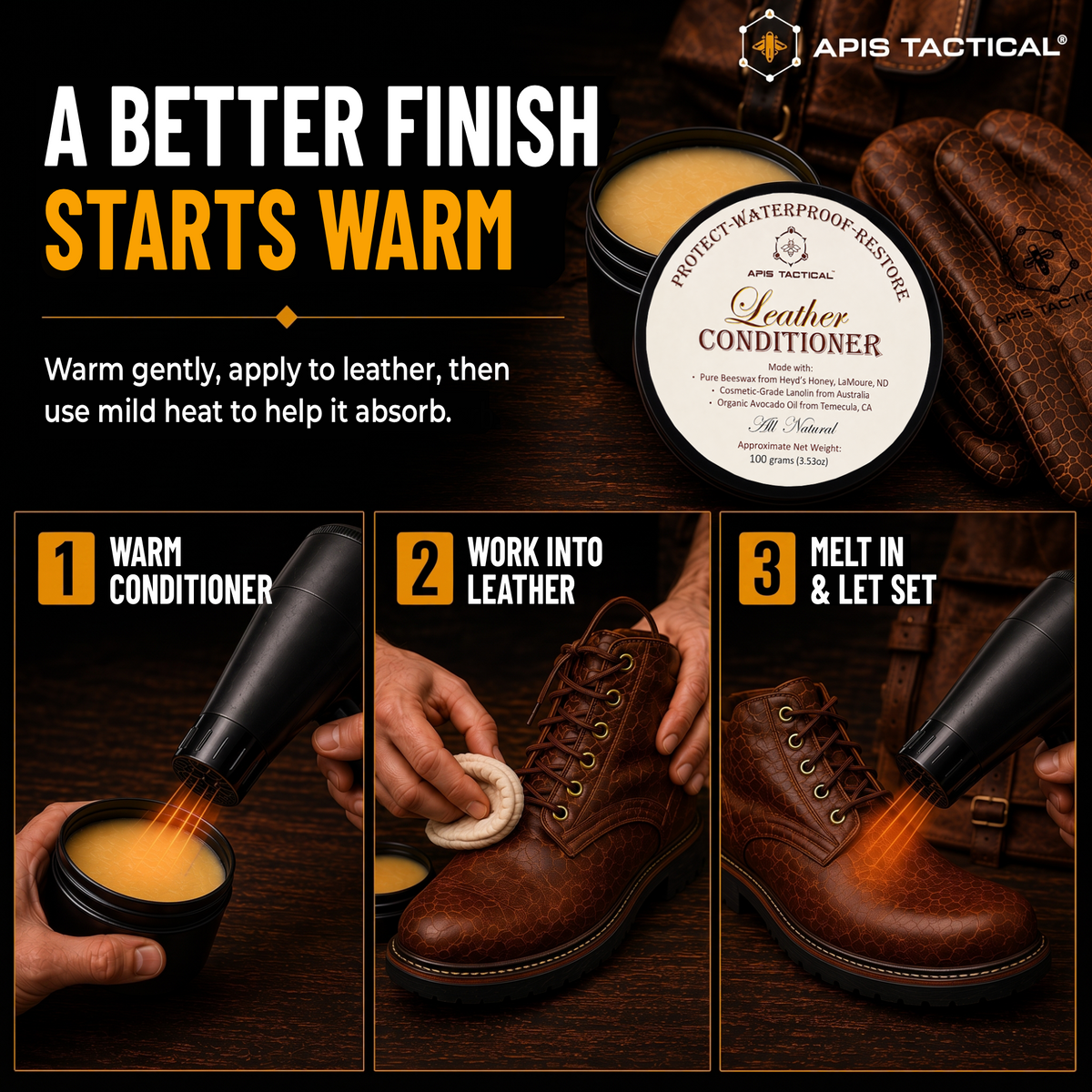 Apis Tactical Leather Conditioner