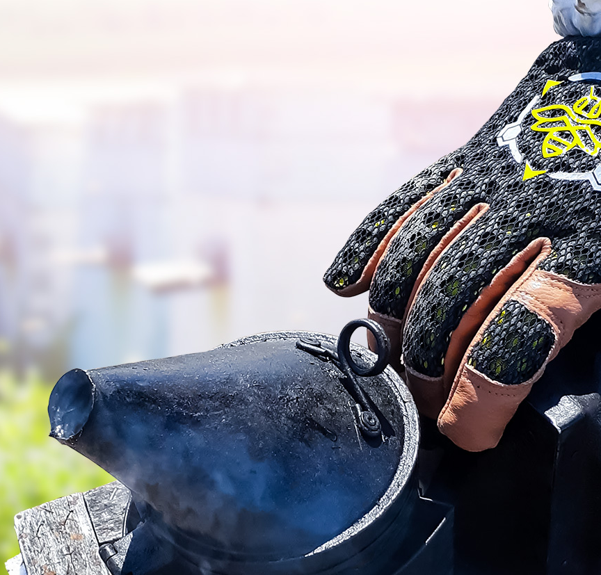 Close up of sting proof glove designed by apis tactical