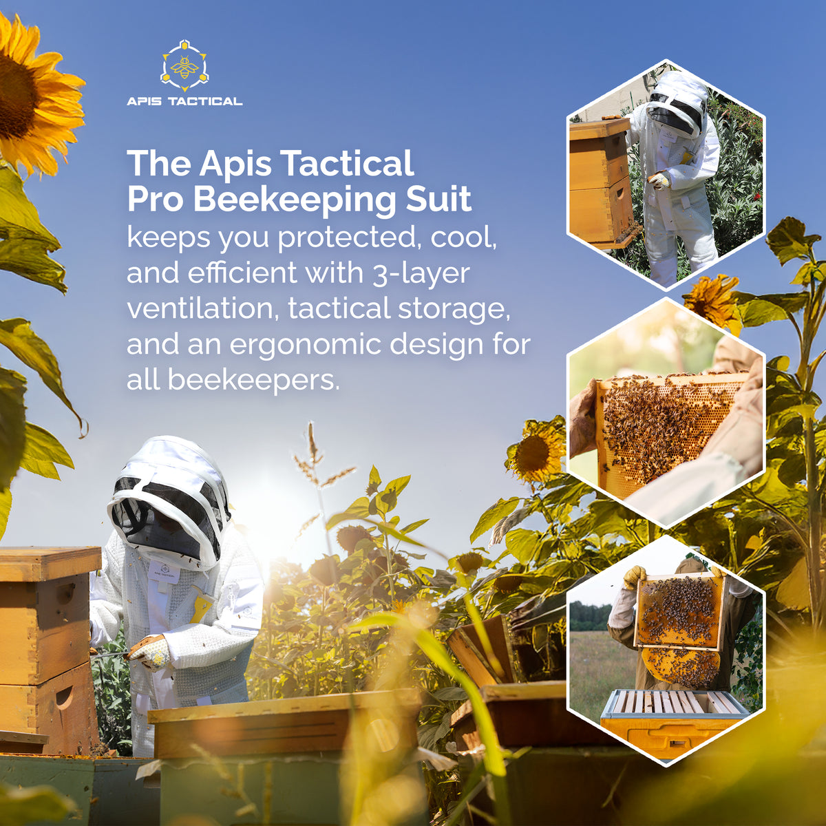 Apis Tactical PRO Full-Length Beekeeping Suit – Lightweight, Sting-Resistant Suit