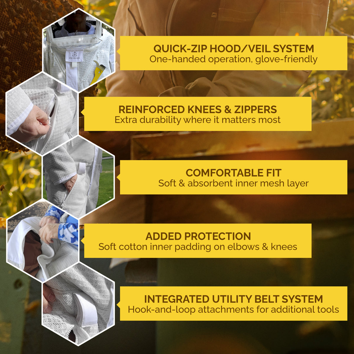 Apis Tactical PRO Full-Length Beekeeping Suit – Lightweight, Sting-Resistant Suit