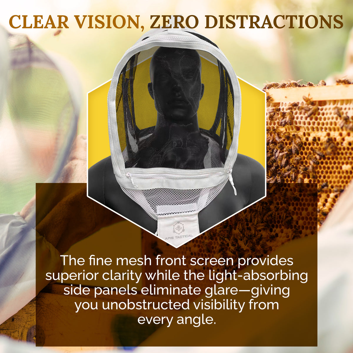 Apis Tactical PRO Beekeeping Fencing Veil – Lightweight Protective Headgear
