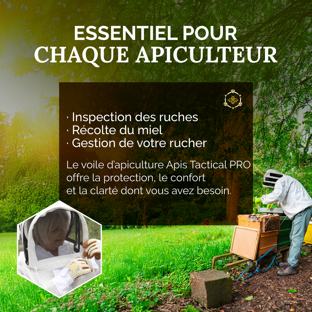 Voile d’apiculture Apis Tactical PRO