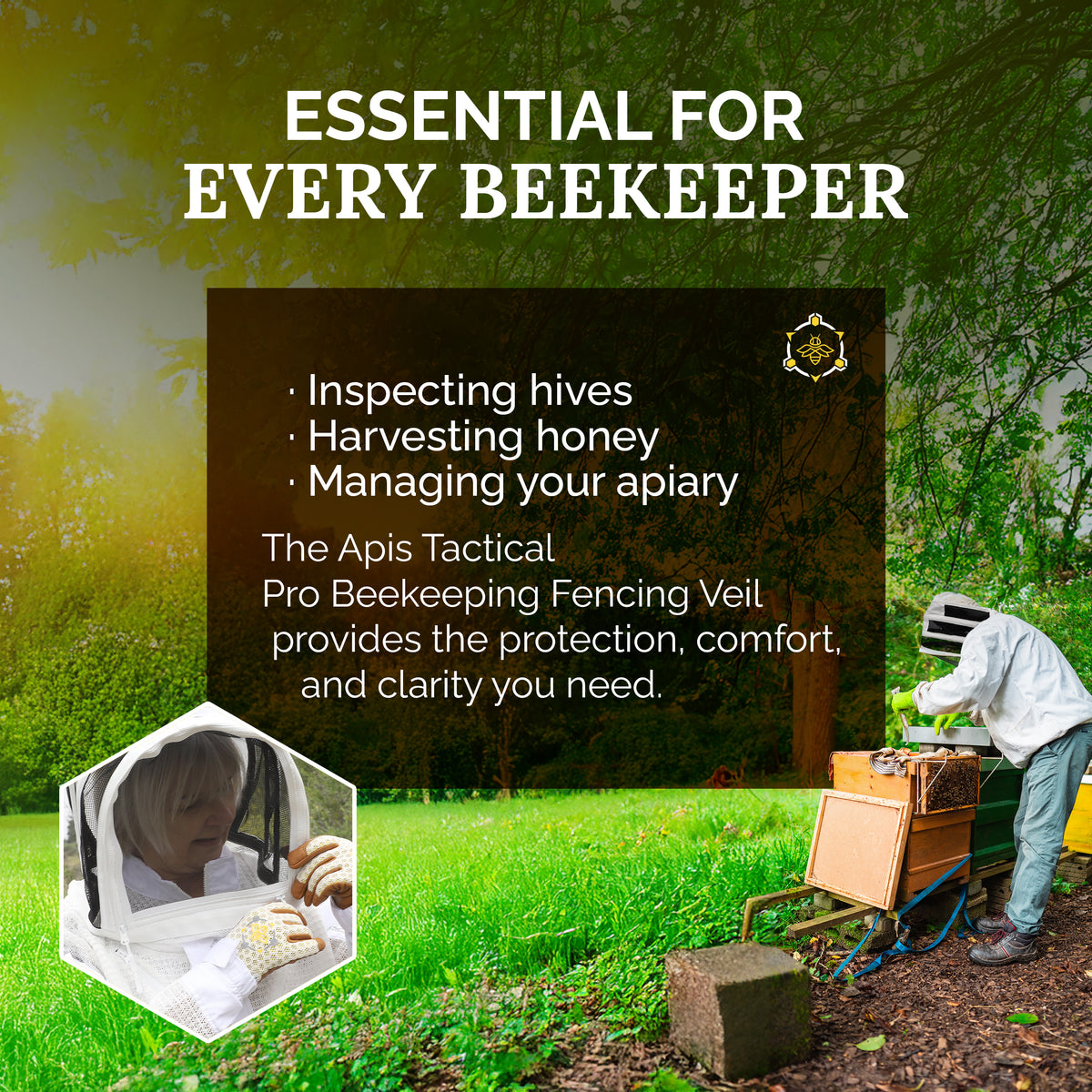 Apis Tactical PRO Beekeeping Fencing Veil