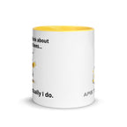 Mug « En fait oui » avec intérieur jaune
