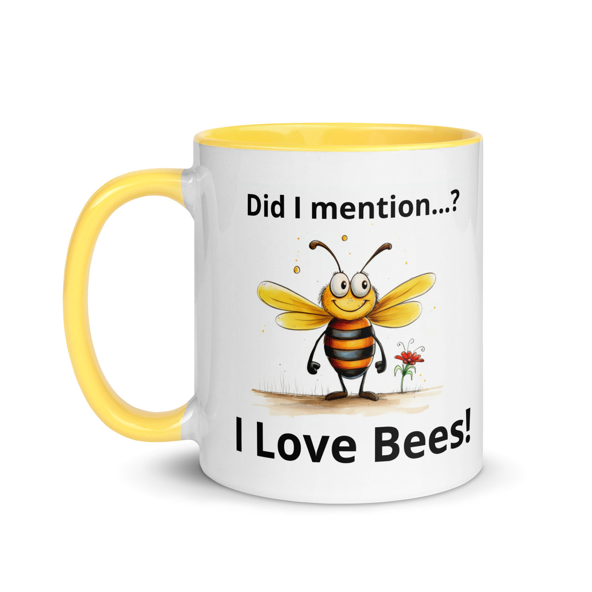 I Love Bees! Mug with Yellow Inside